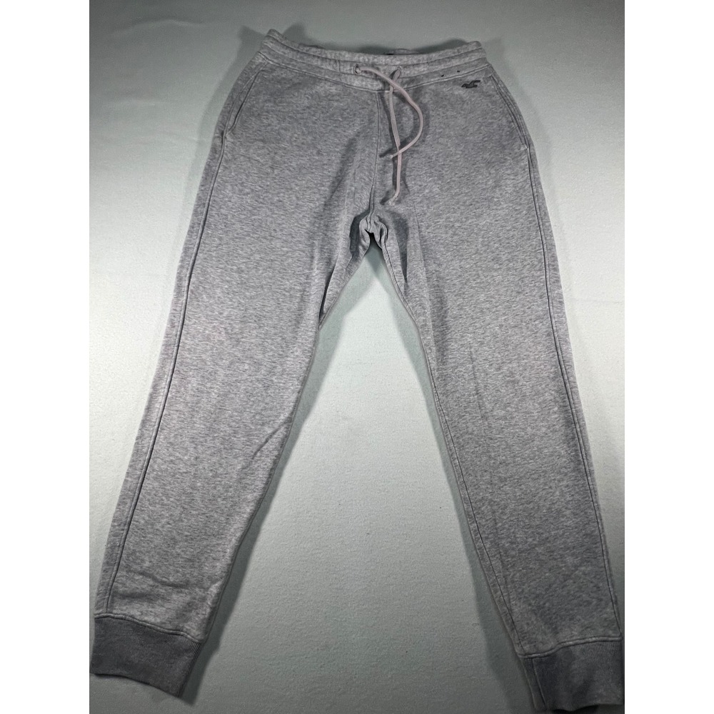 Hollister Mens Heather Gray Fleece Jogger Sweatpants Size Medium Tapered Leg